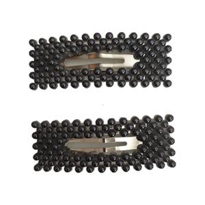 Black Oversized Pearl Barrettes
